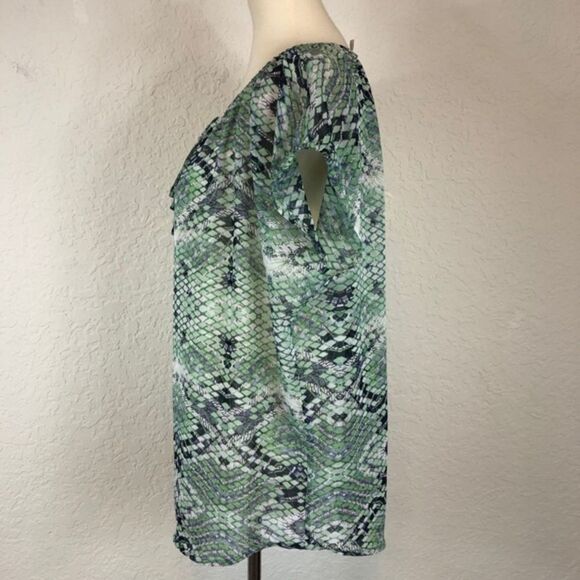 CAbi Women’s Blue/Green Print Sleeveless Blouse Top Shirt 746 Sz M - Picture 4 of 13